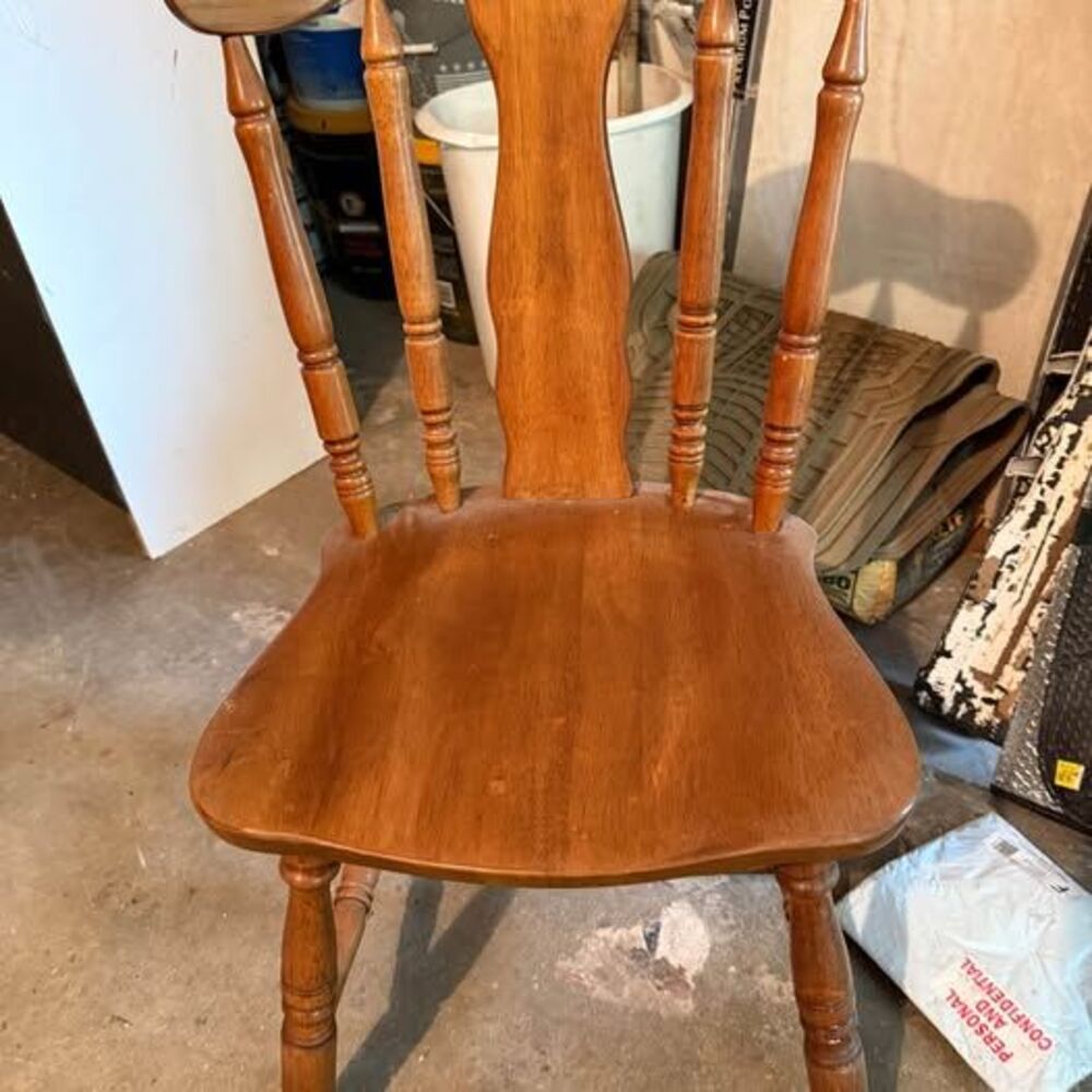 Set of 5 antique solid wood chairs 60s-70s